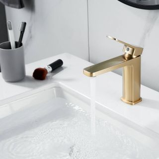 Смеситель для раковины Shevanik S9901G золотой сатин